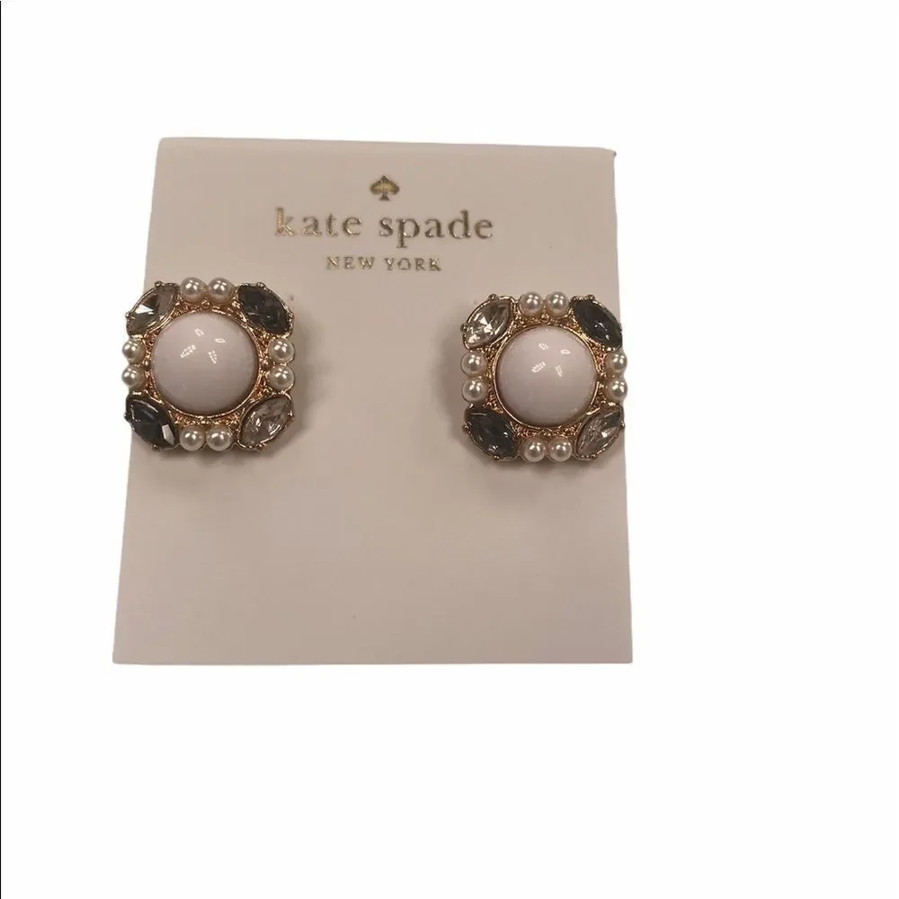 Kate Spade Pearl Studs with Rhinestones
